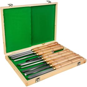 VEVOR Woodworking 8 Pcs Lathe Chisel, Wood Lathe Chisel Cutting Carving HSS Steel, Wood Turning Tools for Hardwood
