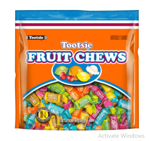 Tootsie Roll Fruit Chews, Assorted Fruit Flavors, 14.37 oz. Gluten Free, Peanut Free. Contains Milk and Soy.