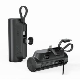 Coaxial Lightning Ruhong Power Bank Support Mobile Phone Holder Function (Color: Black)